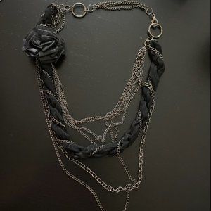 Alice and Olivia Layered Chain/ Leather Necklace